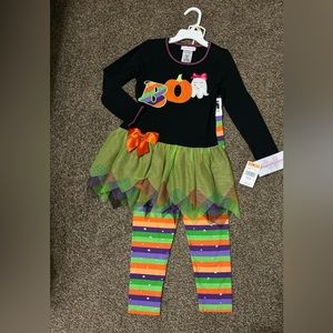 Bonnie Jean Girls Halloween Dress  and Leggings NWT